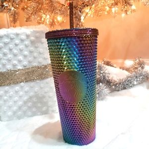 NWT Starbucks Metallic Oil Slick Studded Tumbler